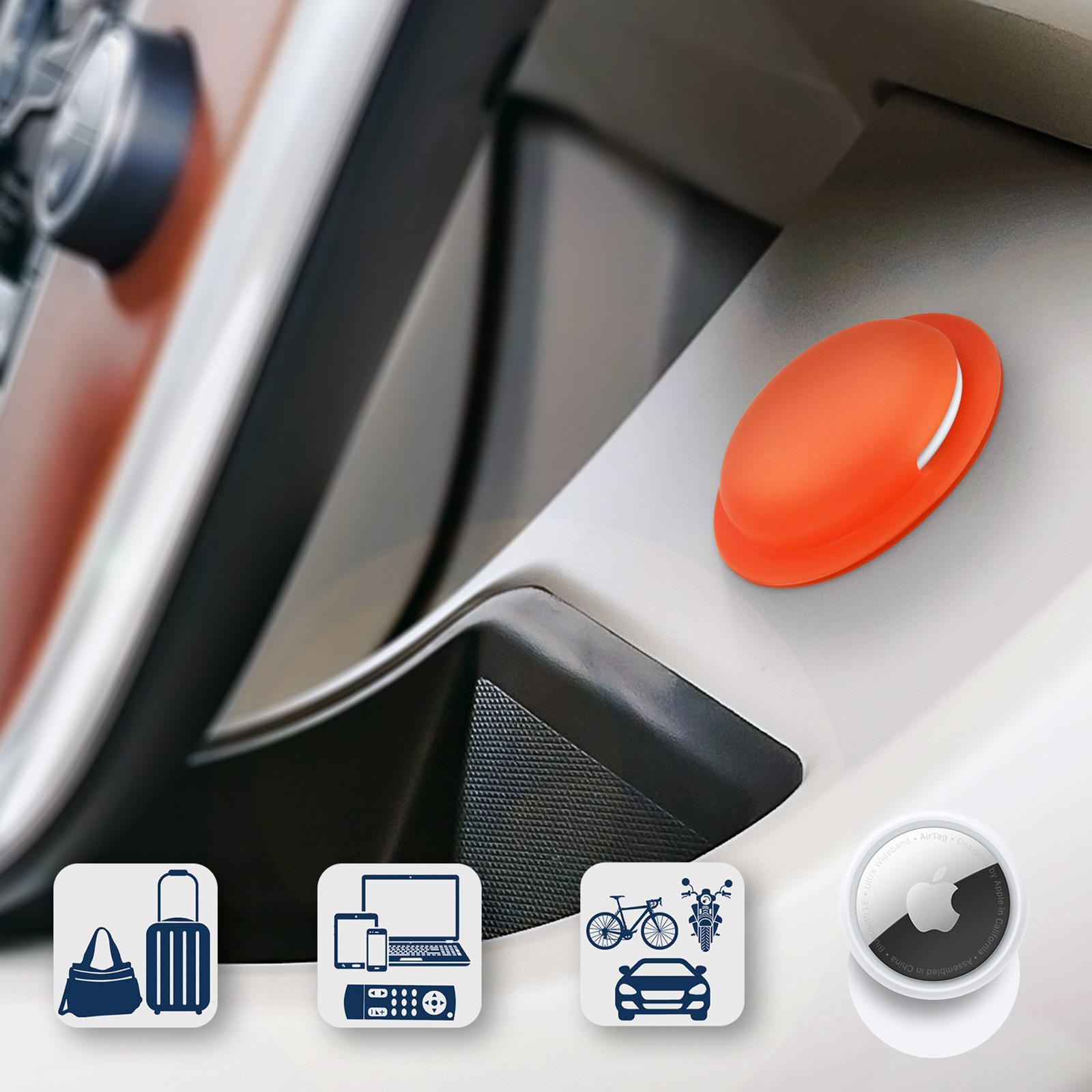 marque generique - Coque en silicone Crong avec porte-clés - Porte-clés  Apple AirTag (sable rose) - Coque, étui smartphone - Rue du Commerce