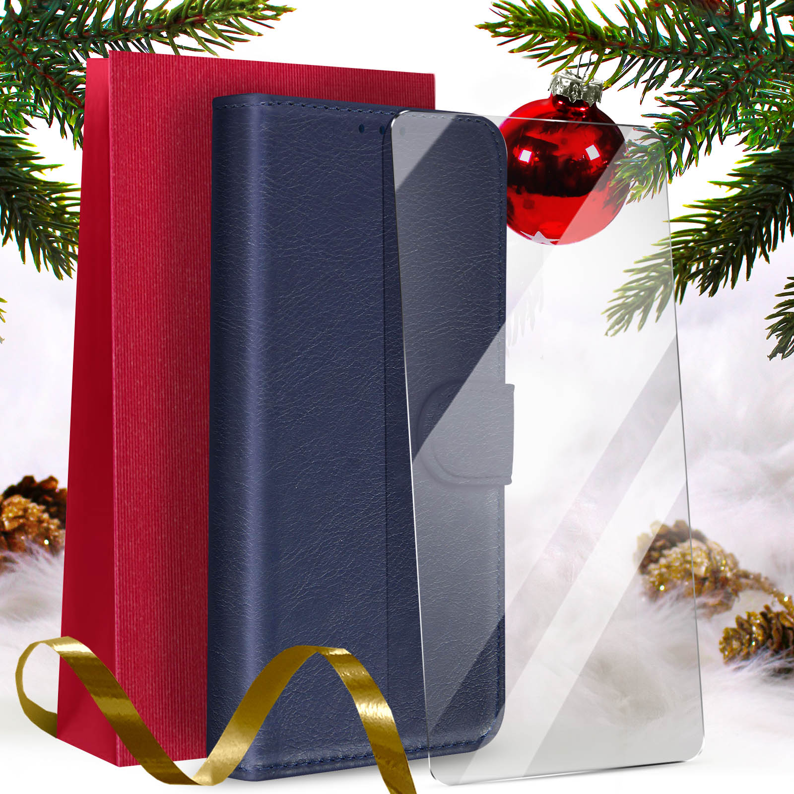 Set de regalo de Navidad Xiaomi 13T , Xiaomi 13T Pro, Funda Azul oscuro +  Protector de pantalla de cristal templado - Spain