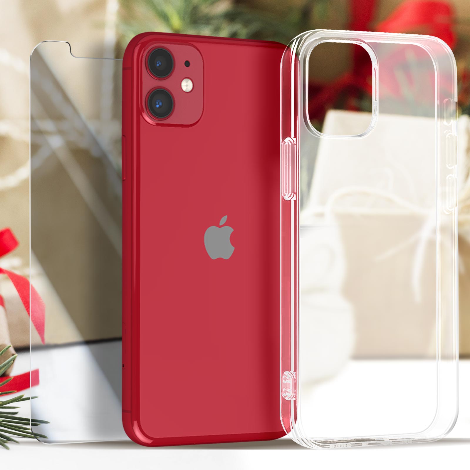 Set de regalo de Navidad iPhone 12 y 12 Pro, Funda transparente + Cristal +  Auriculares inalámbricos - Spain