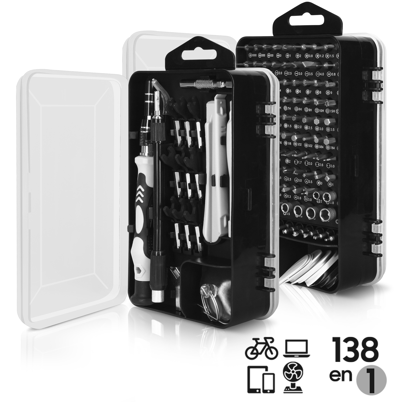 Avizar Kit d'outils complet Réparation Démontage Smartphone/tablette set 24  pièces Noir - Outils téléphone - LDLC
