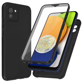 Coque intégrale 360° Samsung Galaxy A21S Antichoc, Dos rigide Transparent  et contour Silicone - Vert - Français