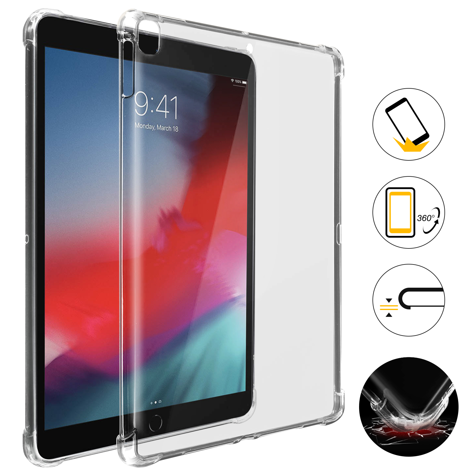 Coque silicone gel transparente pour iPad 10.2 2019