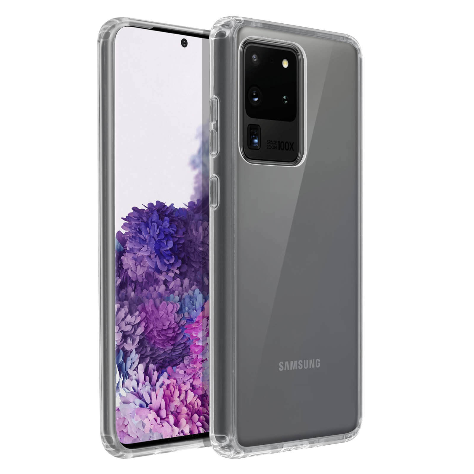 Coque Double Samsung Galaxy S20 Ultra Silicone Transparente Avant et A