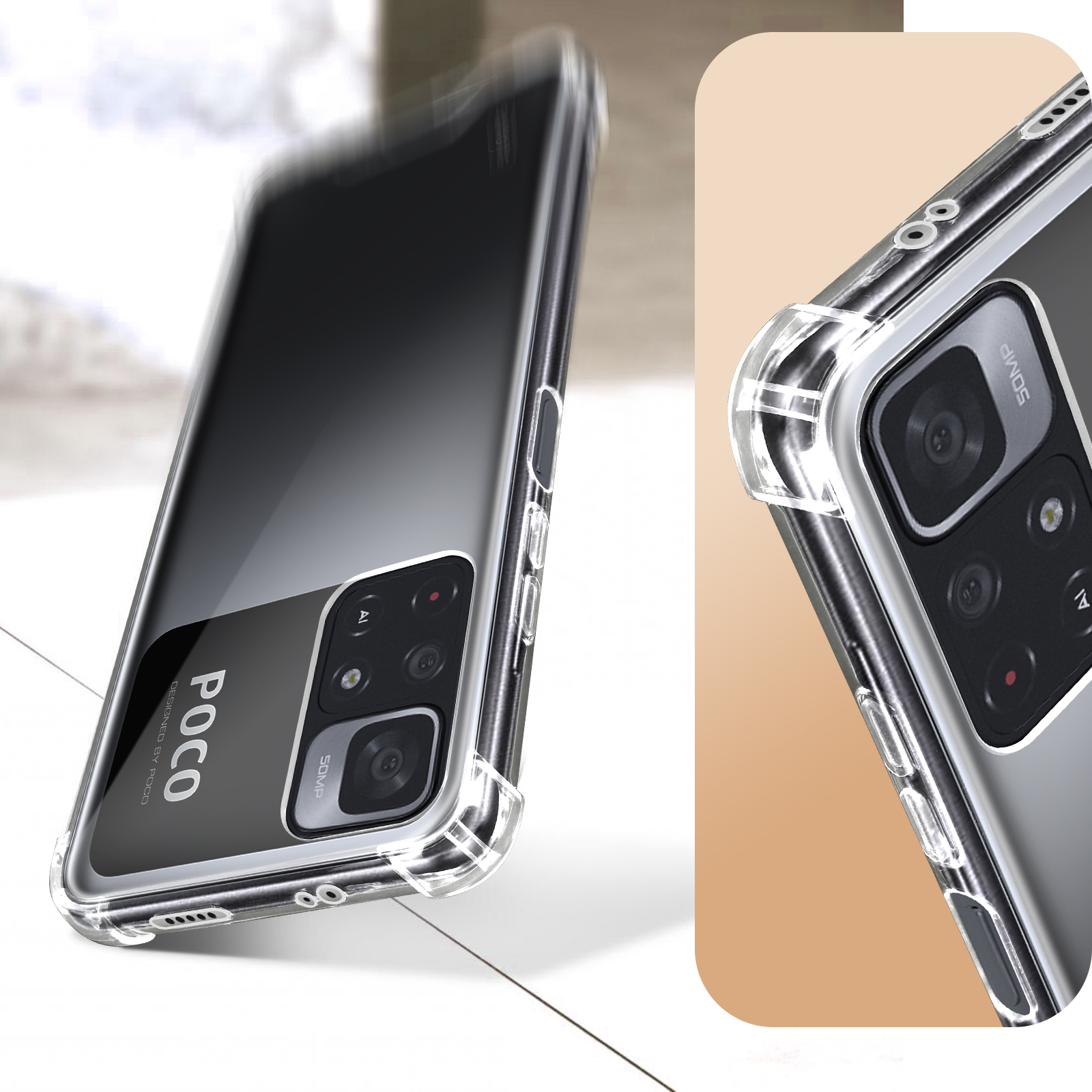 Funda Poco X3 / X3 Pro / X3 NFC Diseño Híbrido Bordes de Silicona