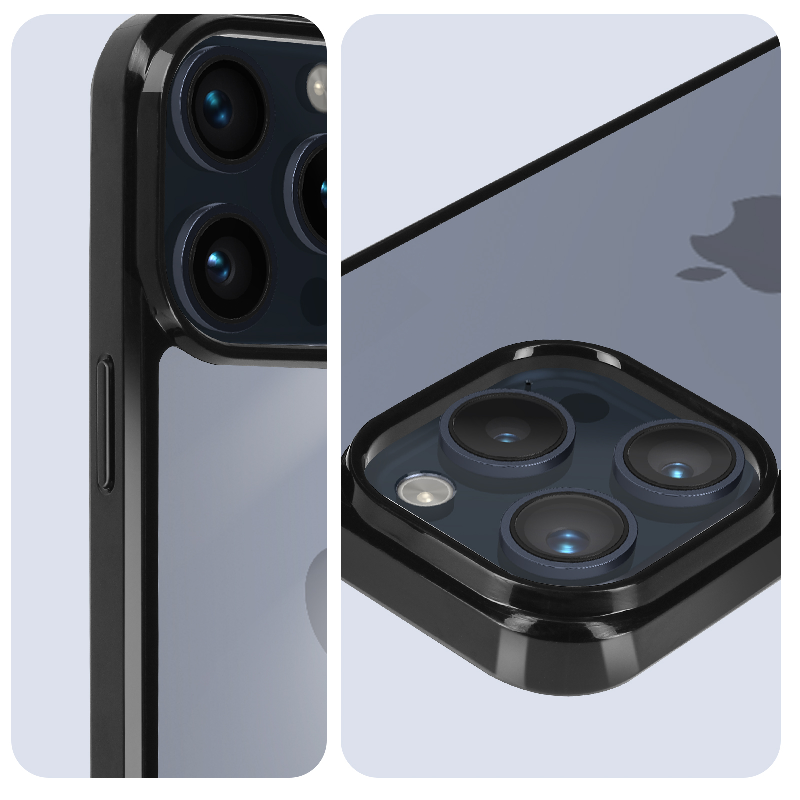 Carcasa iPhone 15 Pro Rígida Negro con Esquinas Flexibles Antigolpes - Spain