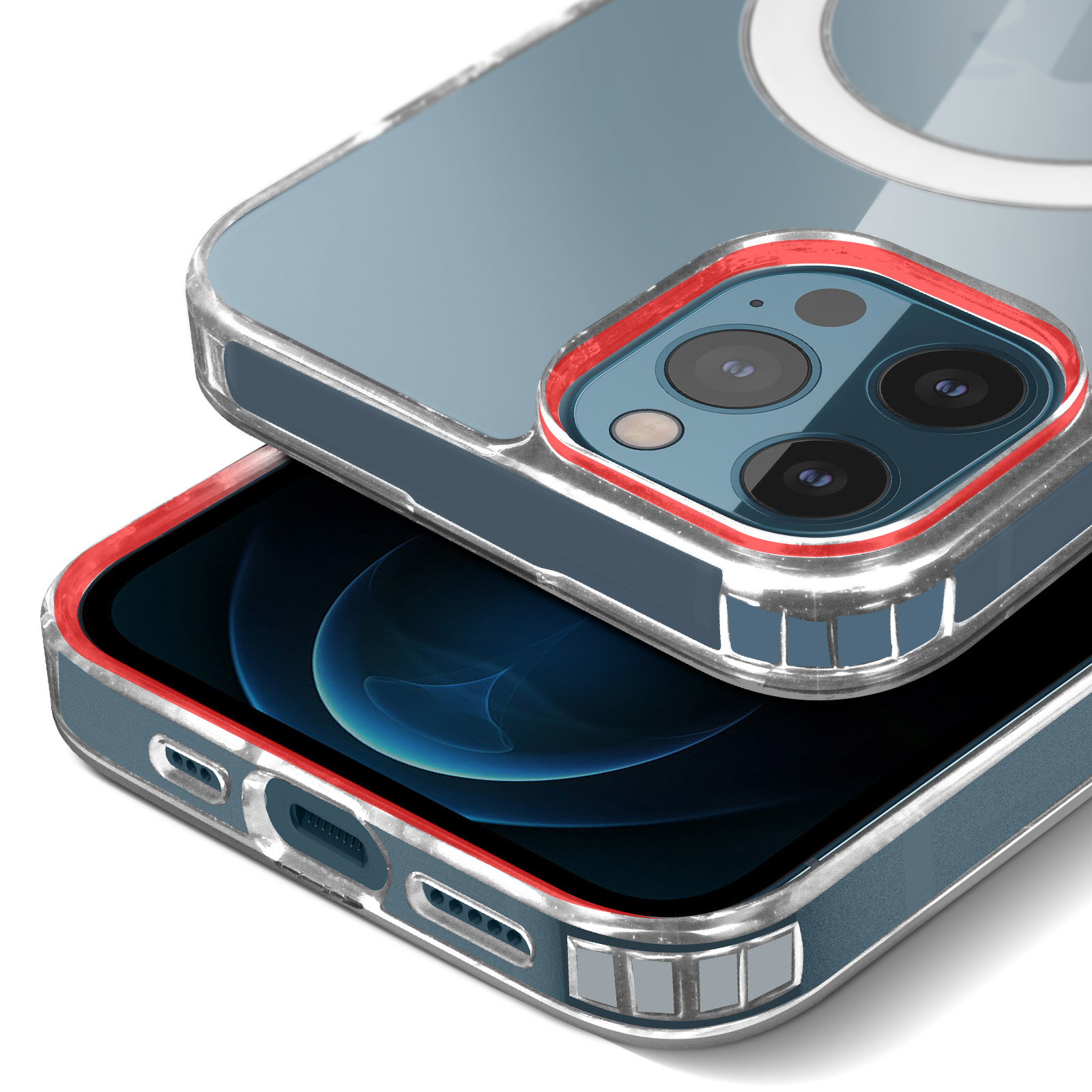 Avizar Funda Magsafe con Círculo Magnético Transparente para iPhone 12 Pro  Max
