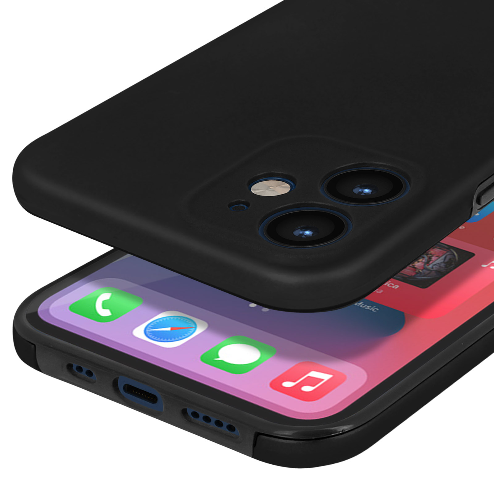 Funda Carcasa protectora integral Frontal + Trasera rígida - Negro para iPhone  11 Pro Max - Spain