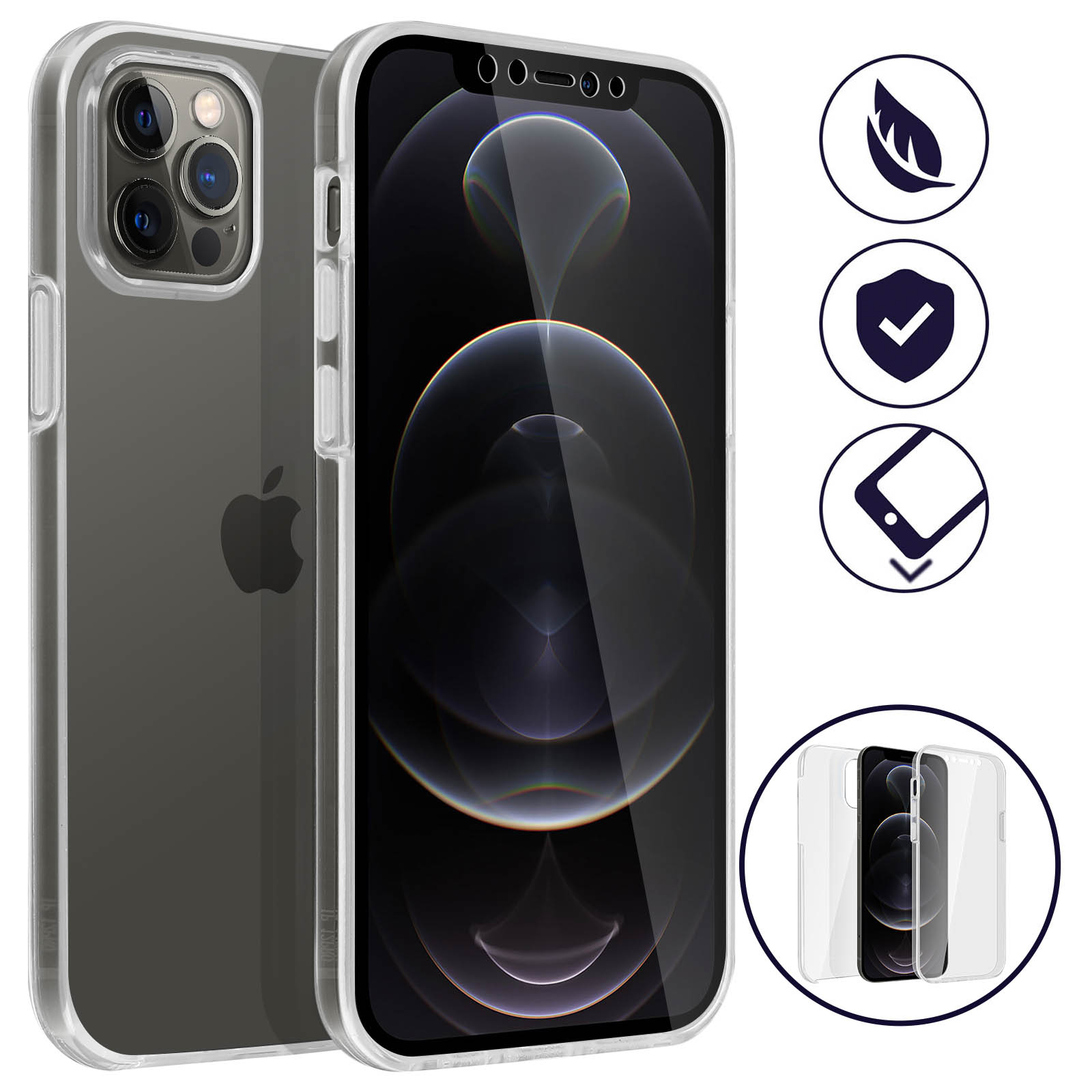 Mobigear Marble - Coque Apple iPhone 12 Pro Max Coque arrière en TPU Souple  - Blanc 600838 
