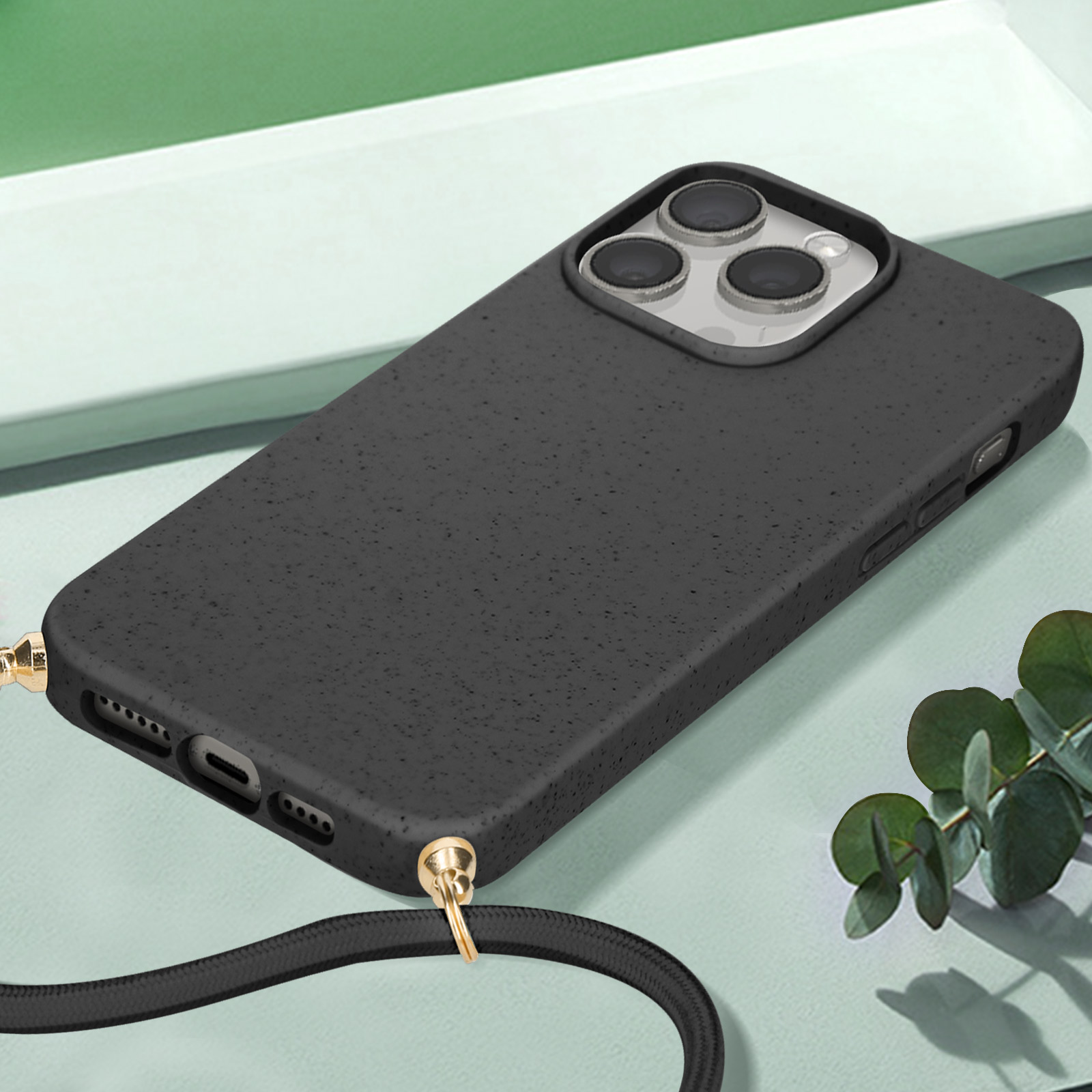 Coque Cordon iPhone 15 Pro Max 100% Recyclable, série Classic Case Bio -  Noir - Français