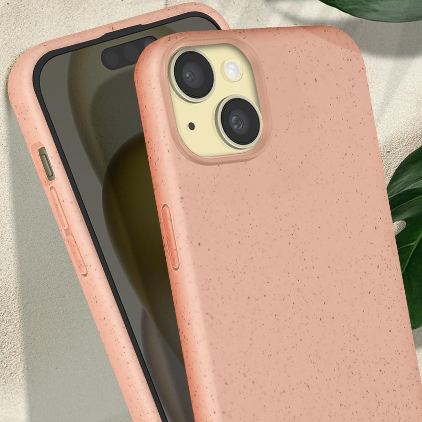 Coque en silicone avec Cordon iPhone 15 Pro (rose) 