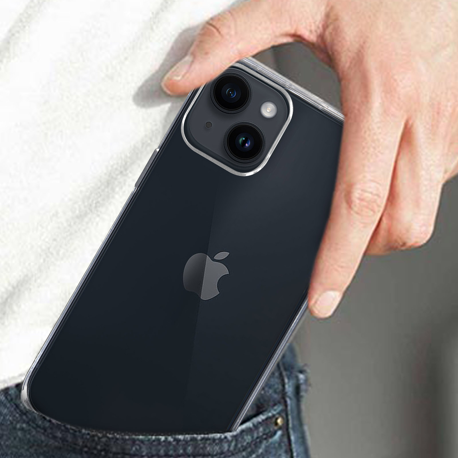 NEW'C Coque pour iPhone 14 Plus (6,7) Ultra Transparente Silicone