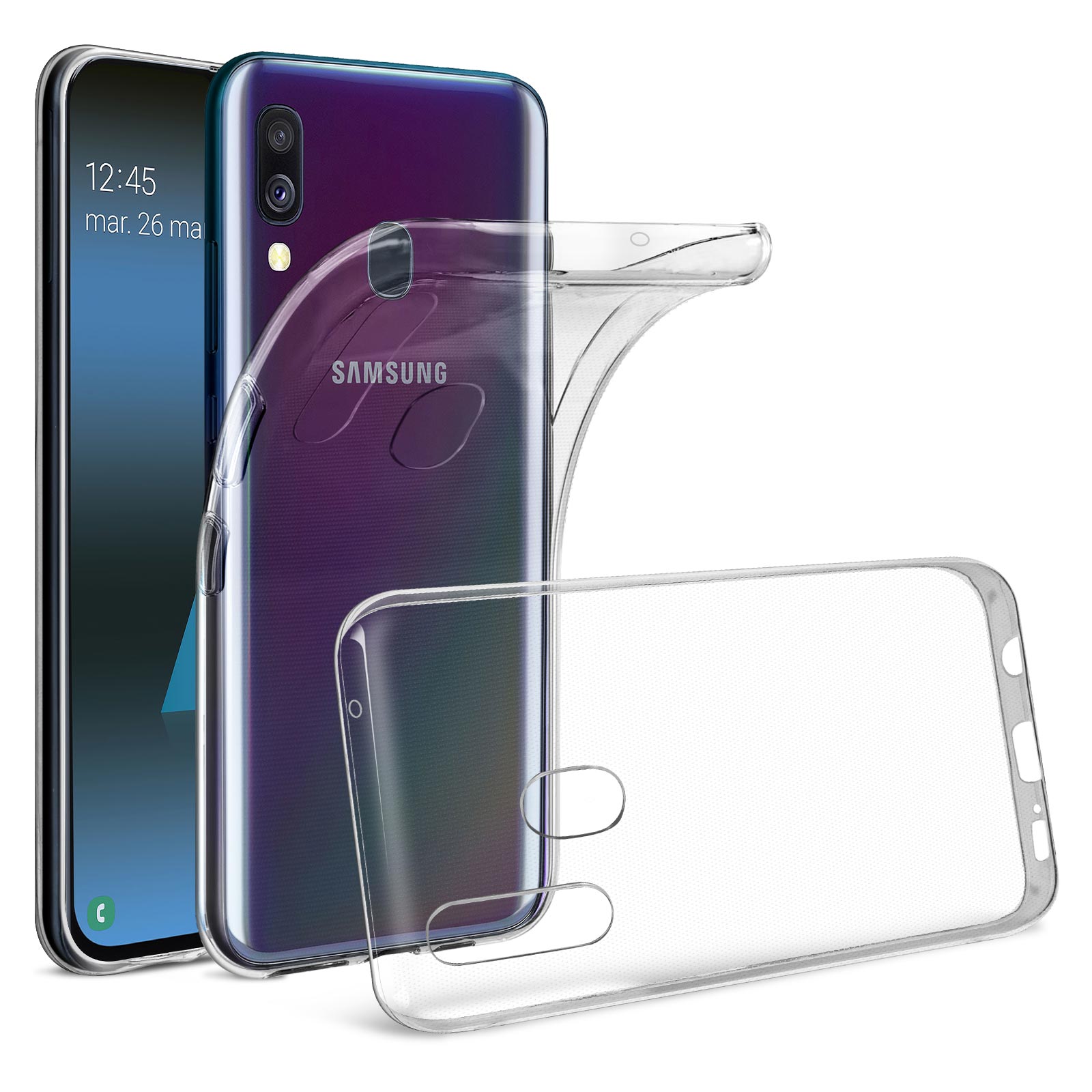 Shot - Pack Protection pour SAMSUNG Galaxy A40 (Coque Silicone