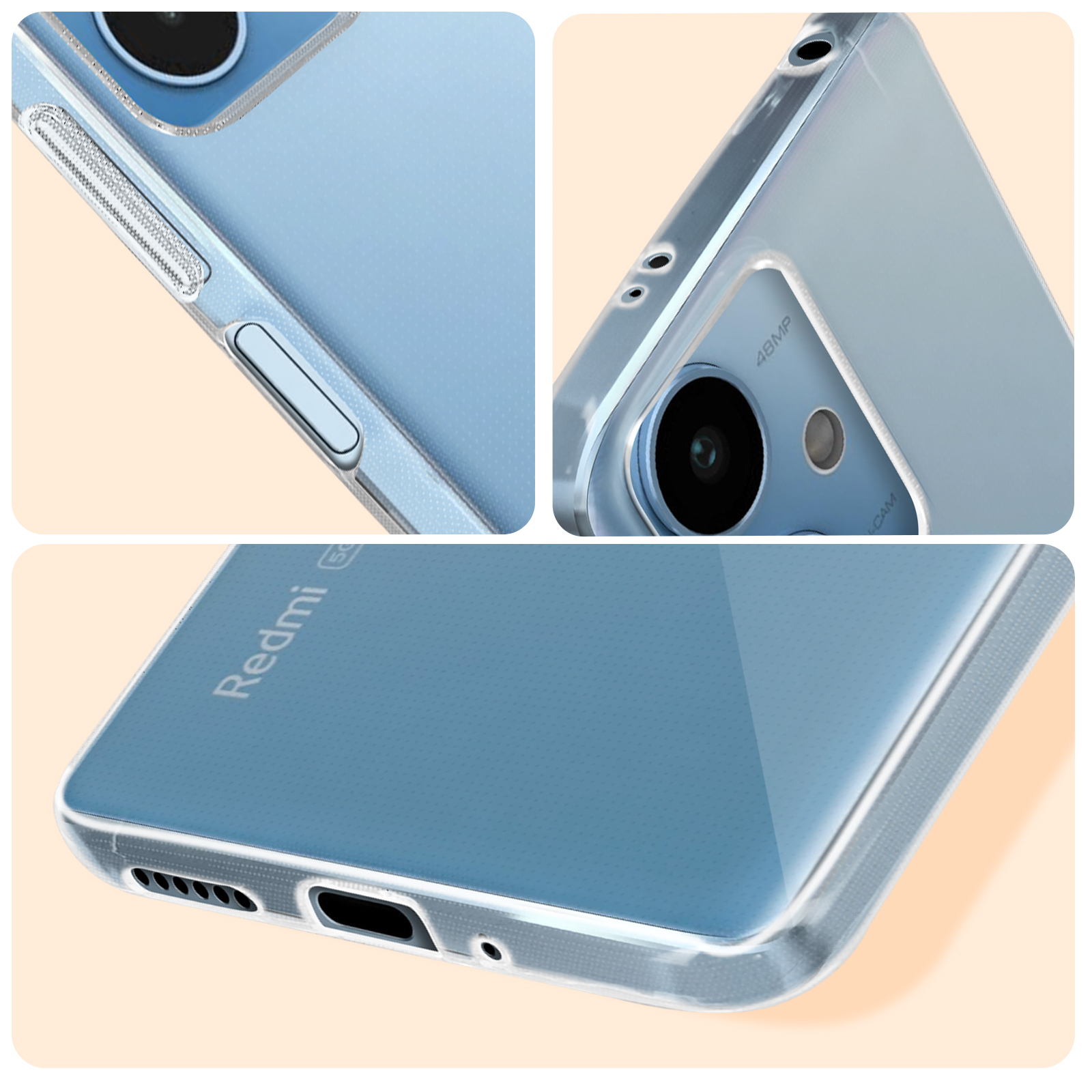 Funda Original Xiaomi Redmi Note 12 5G / 4G Soporte Standing Cover -  Transparente - Spain