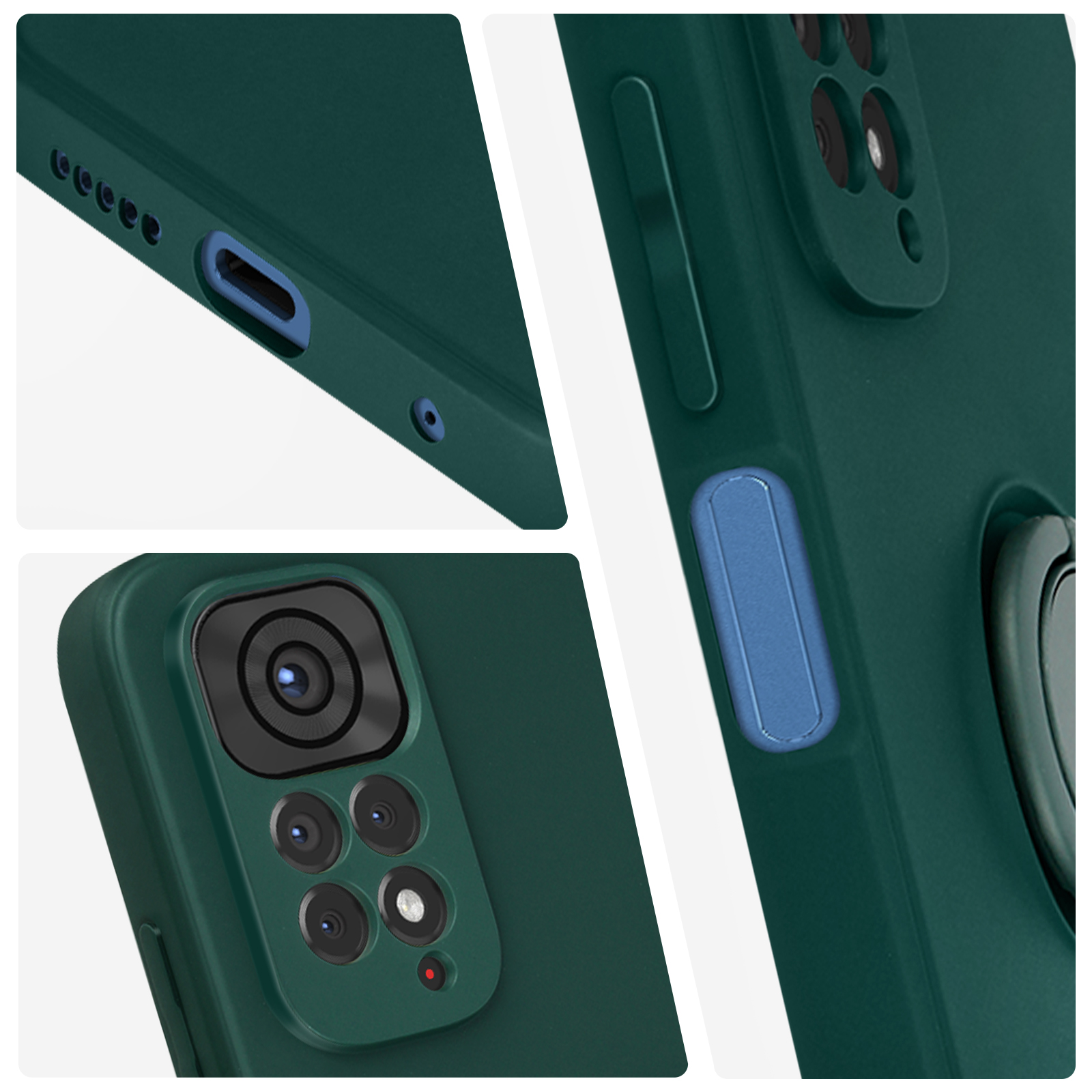 Coque Verte en Silicone Soft-Touch + Dragonne pour Xiaomi Redmi