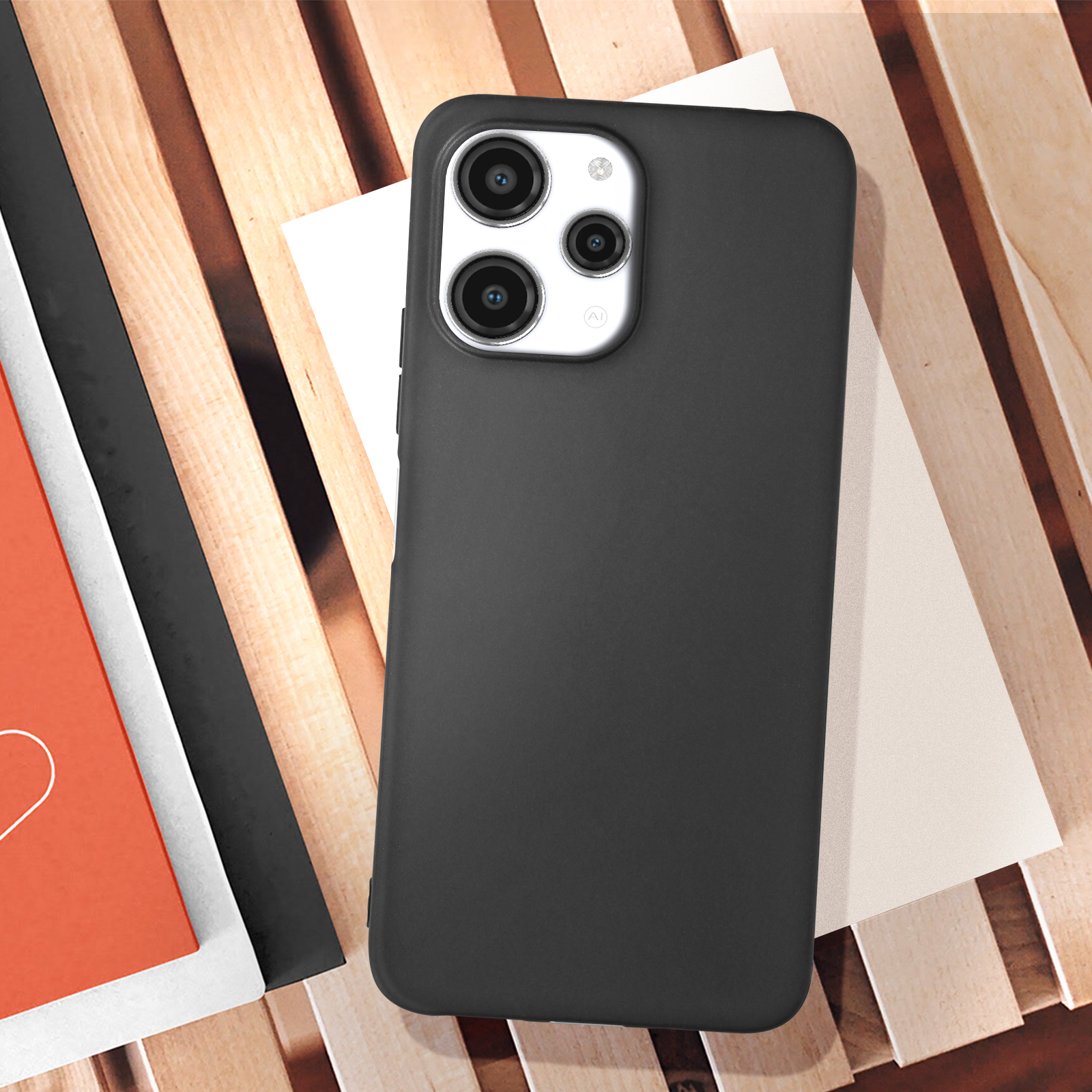 Funda Silicona Ultrafina Goma 360 Grados Carcasa J02S para Xiaomi Redmi 12C  4G Negro