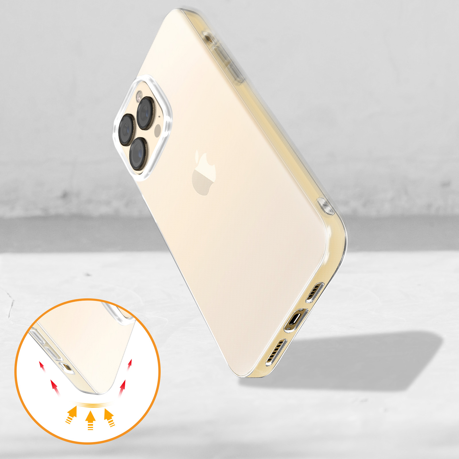 Coque iPhone 13 Pro Max Antichoc souple silicone transparente