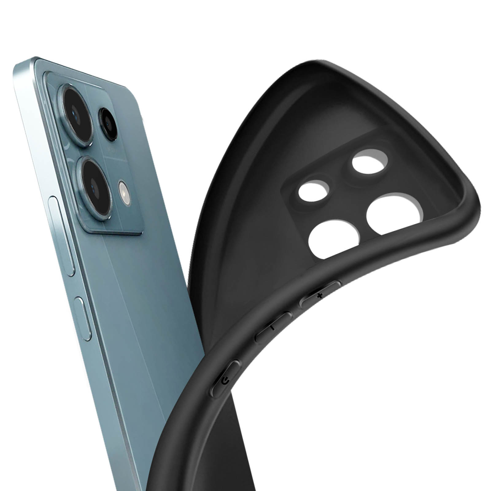 Funda Xiaomi Redmi Note 12 (4G) Carcasa Gel TPU Negro + Protector