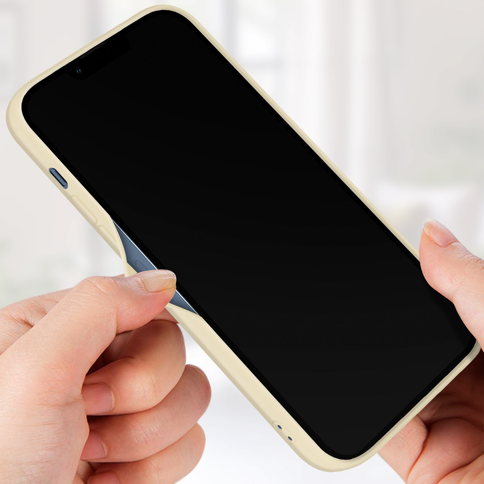 Avizar Funda Silicona Semirrígida Acabado Tacto Suave Blanca para iPhone 13  Pro