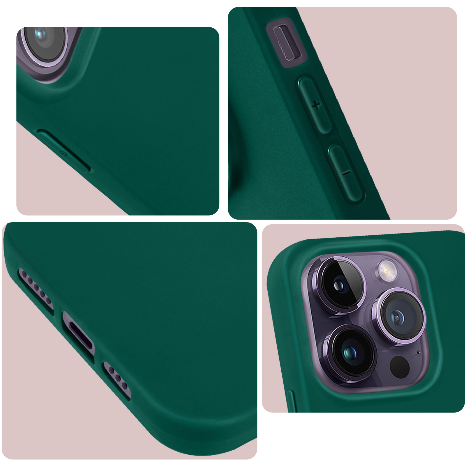 Carcasa iPhone 14 Pro Max en Silicona Flexible, Acabado Mate Anti-huellas –  verde - Spain
