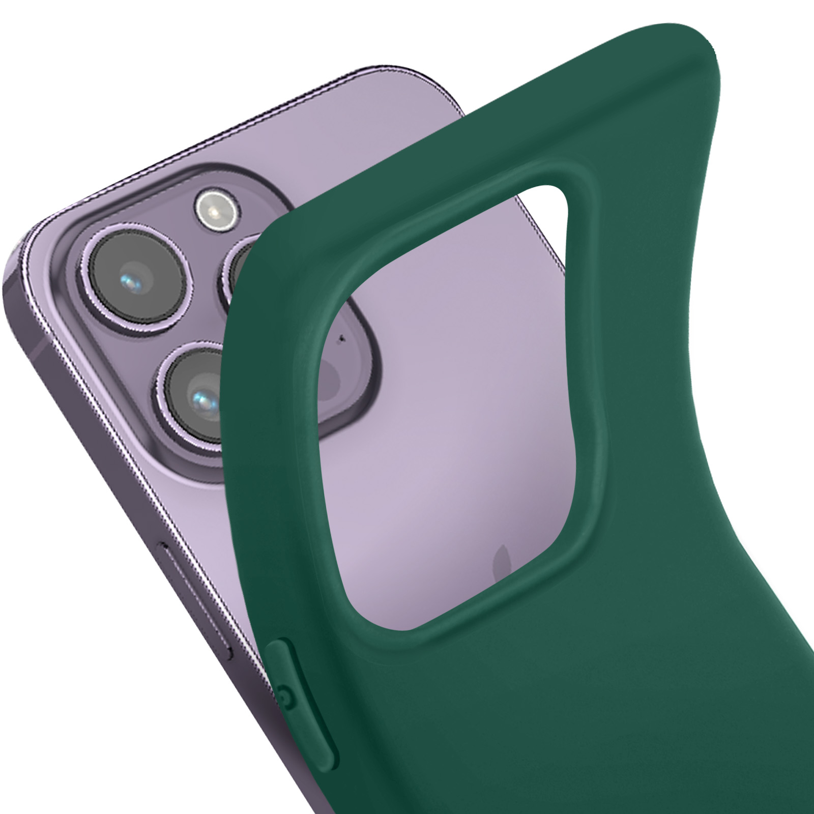 Carcasa iPhone 14 en Silicona Flexible, Acabado Mate Anti-huellas – verde -  Spain