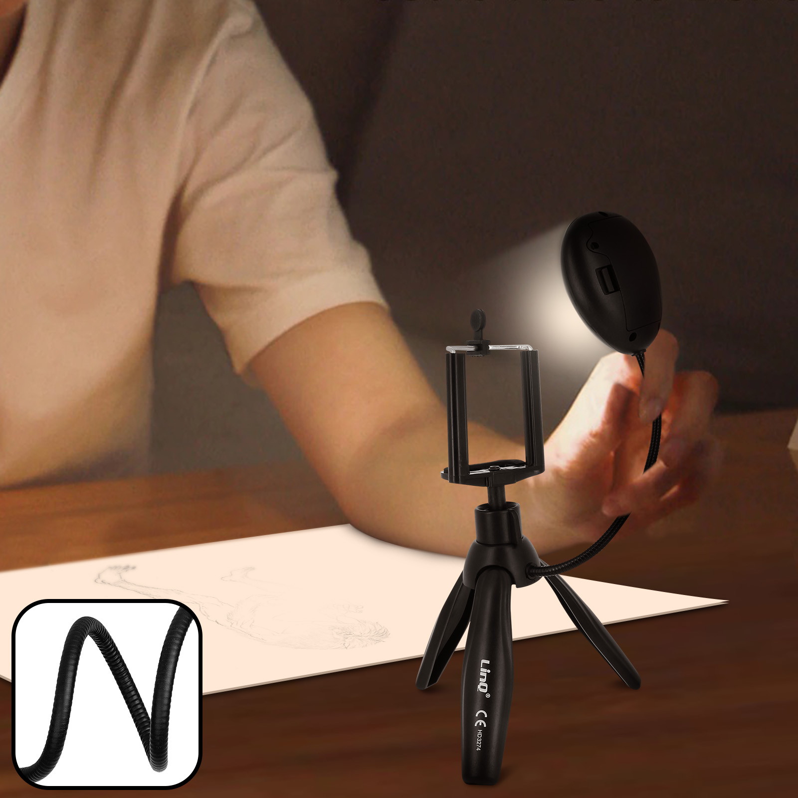 Treppiedi Da Tavolo Benaton Per Proiettore - Mini Tripod Con Testa A Sfera 360°, Altezza 20cm - Foto 4