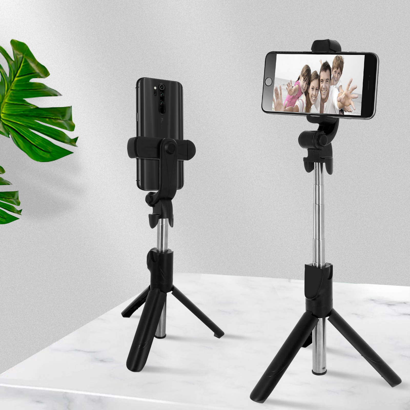 Perche selfie avec trepied integre telecommande bluetooth support tel  rotatif