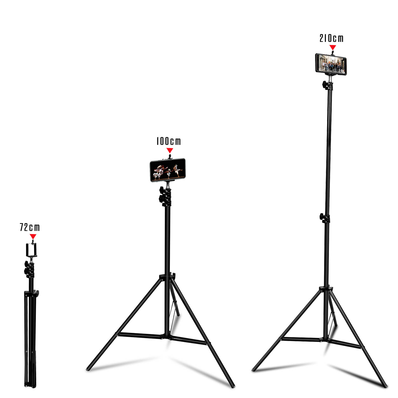 Trépied smartphone, caméra, appareil photo ajustable de 48 cm à 145 cm linq  noir TREP-LINQ-J3257 - Conforama