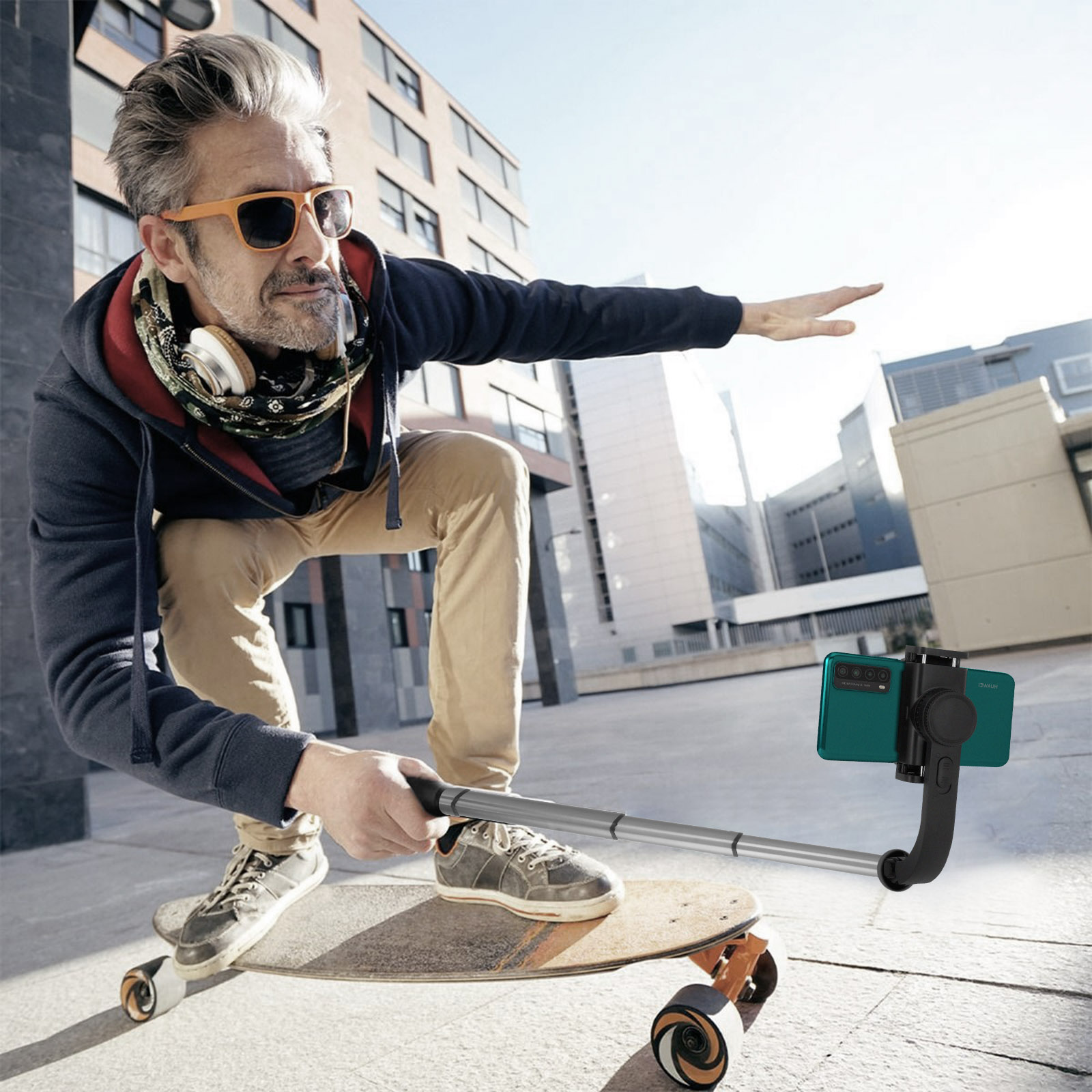 Palo Selfie estabilizador para Móvil con trípode integrado + Mando  Bluetooth - Negro - Spain