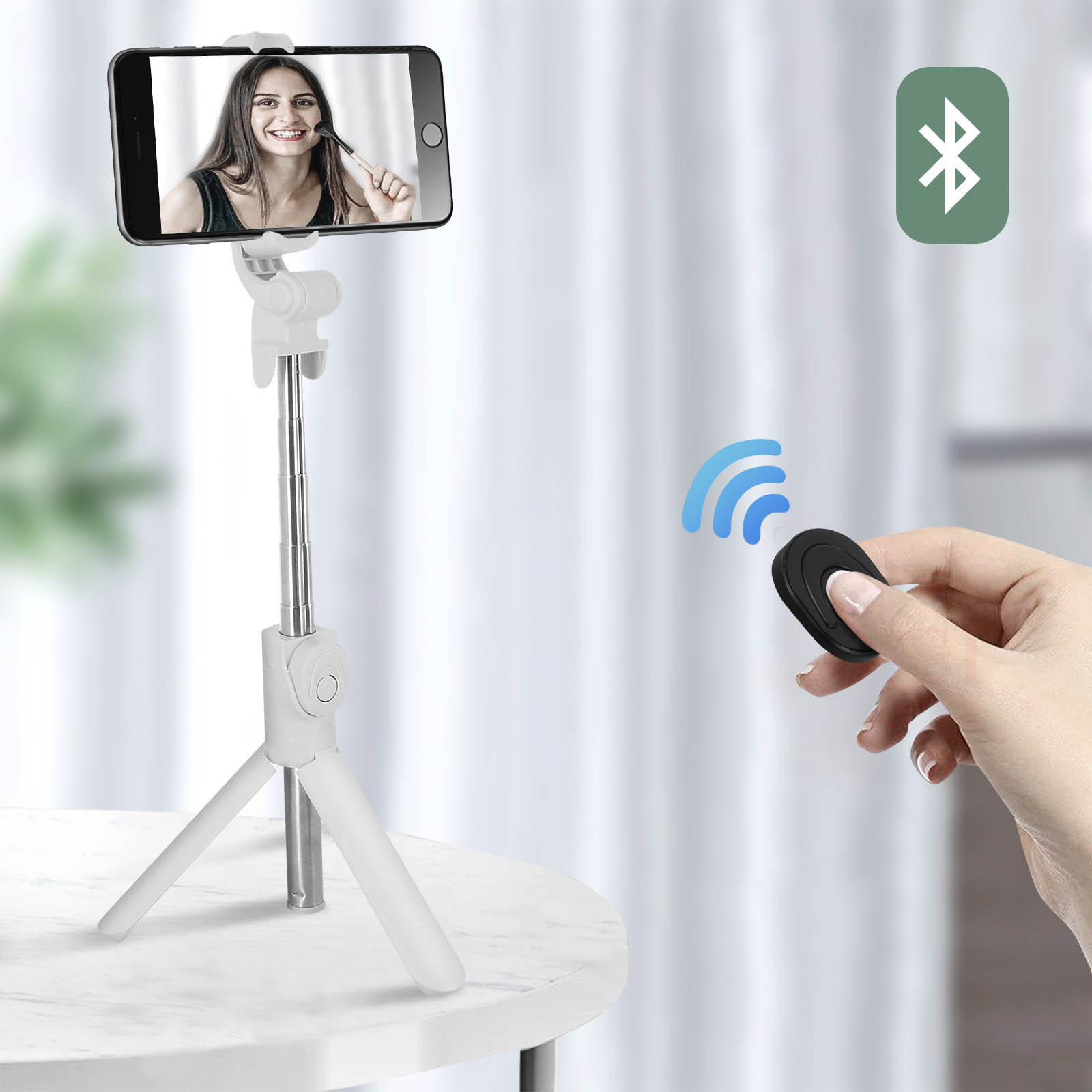 Perche Selfie avec Trepied pour Smartphone Bluetooth Sans Fil