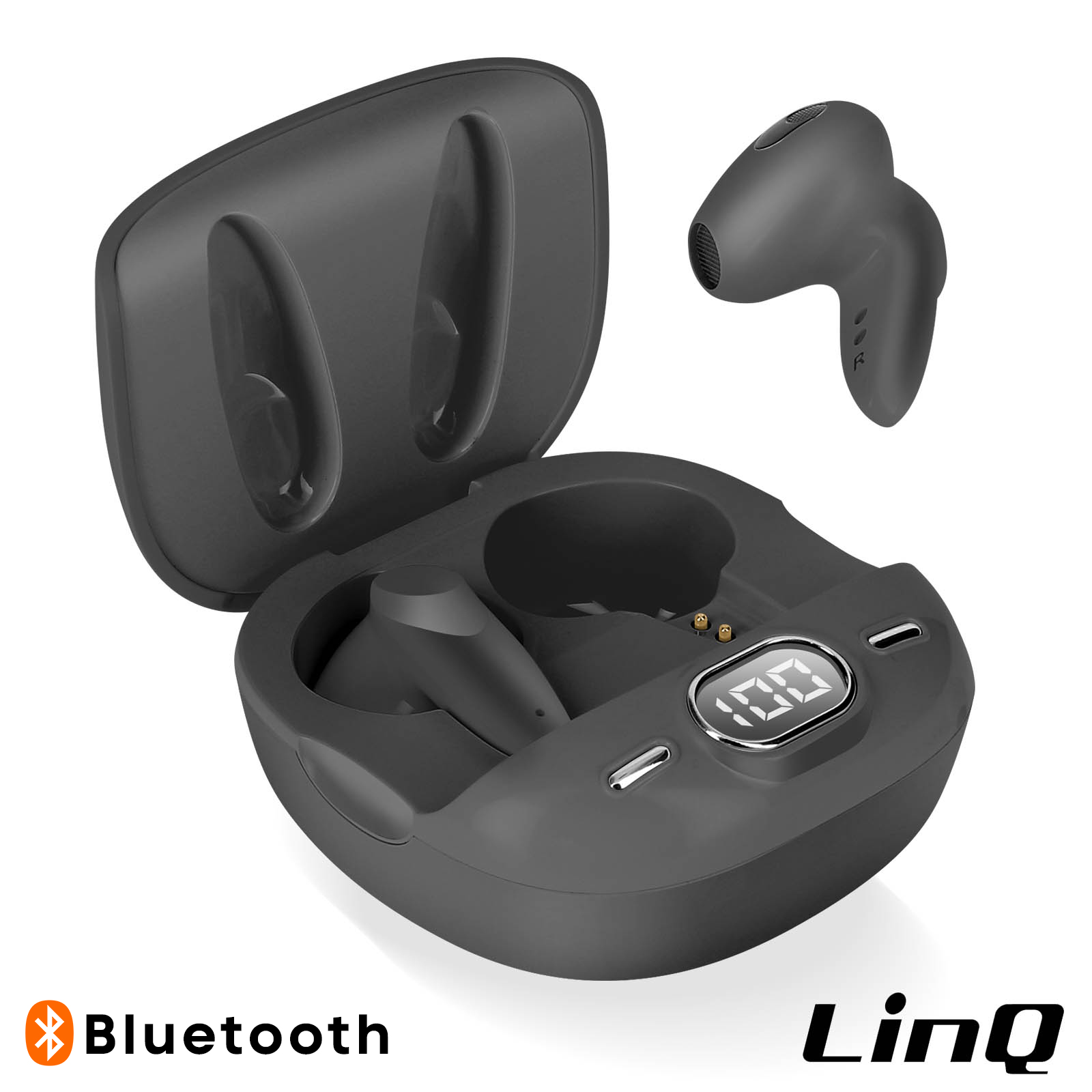 Auriculares sem fio Bluetooth, Kit mãos livres + Controles de toque, LinQ -  Preto - Portugal