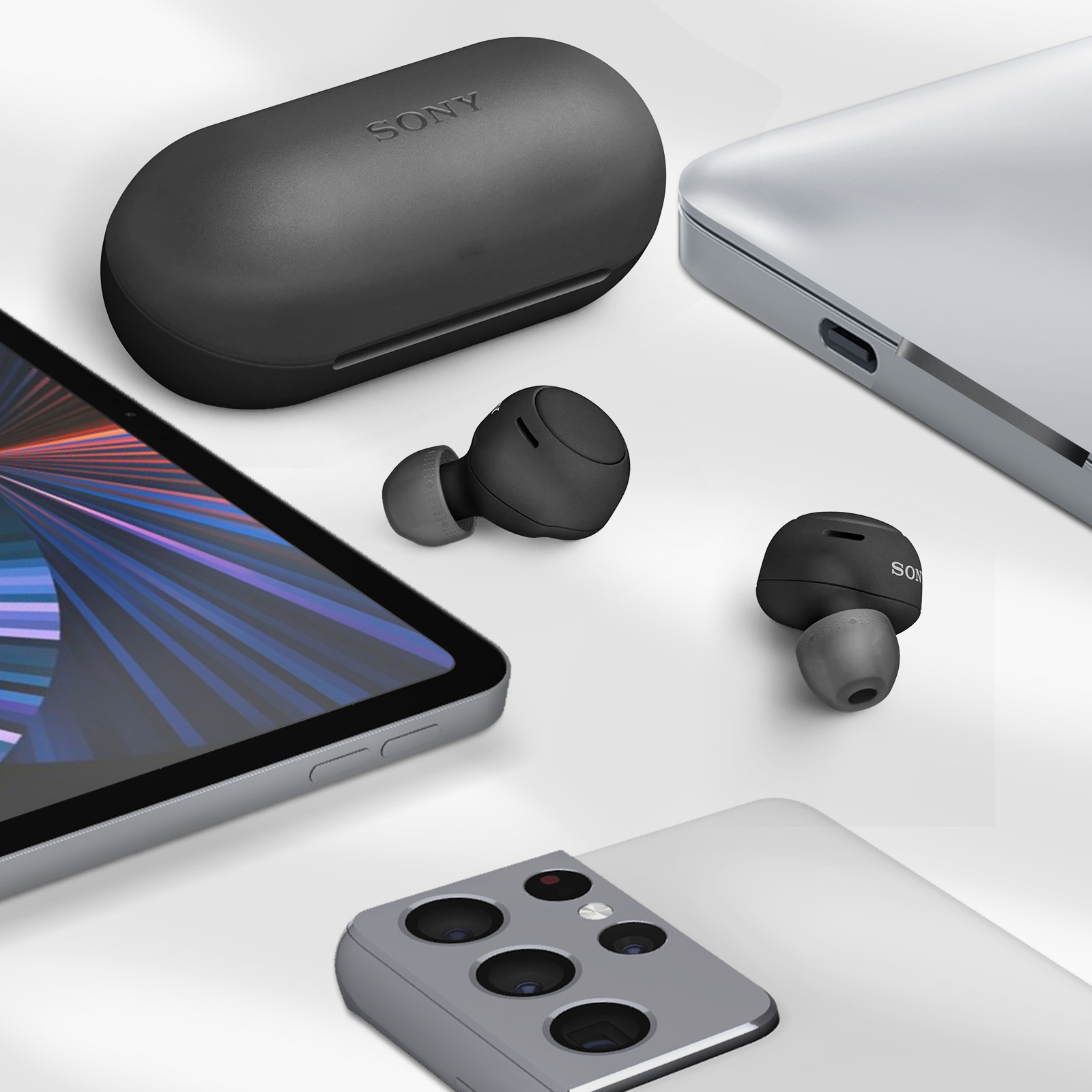 Écouteurs Sans Fil Original Sony, Bluetooth 5.0 avec Kit Main Libre,  Étanche IPX4 - Noir