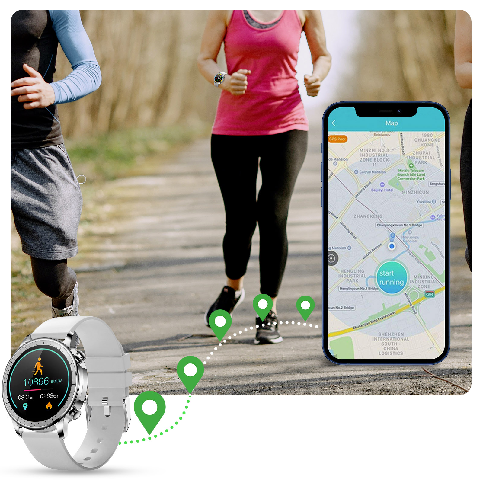 Montre Connectée, Bracelet Suivi de Santé / Tracker d'activité