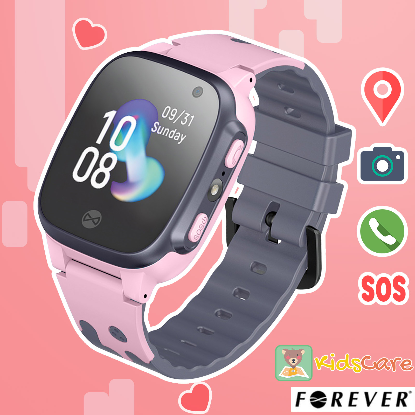 Montre Connectée pour Enfants, Tactile avec Fonction SMS / Appels, Localisation LBS, Forever