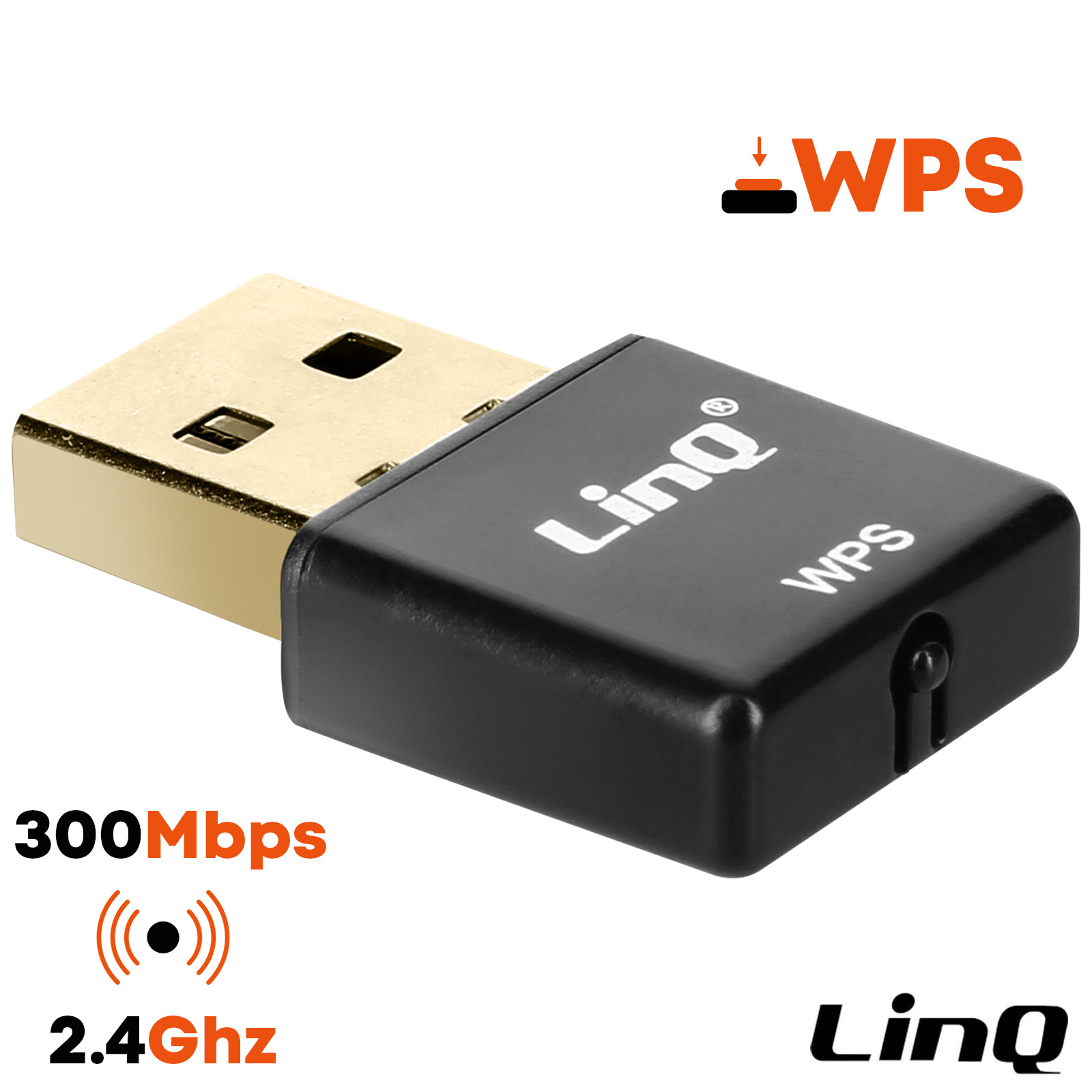 Clave USB WiFi Adaptador WiFi, Format Ultra-Compacto, LinQ - Negro - Spain