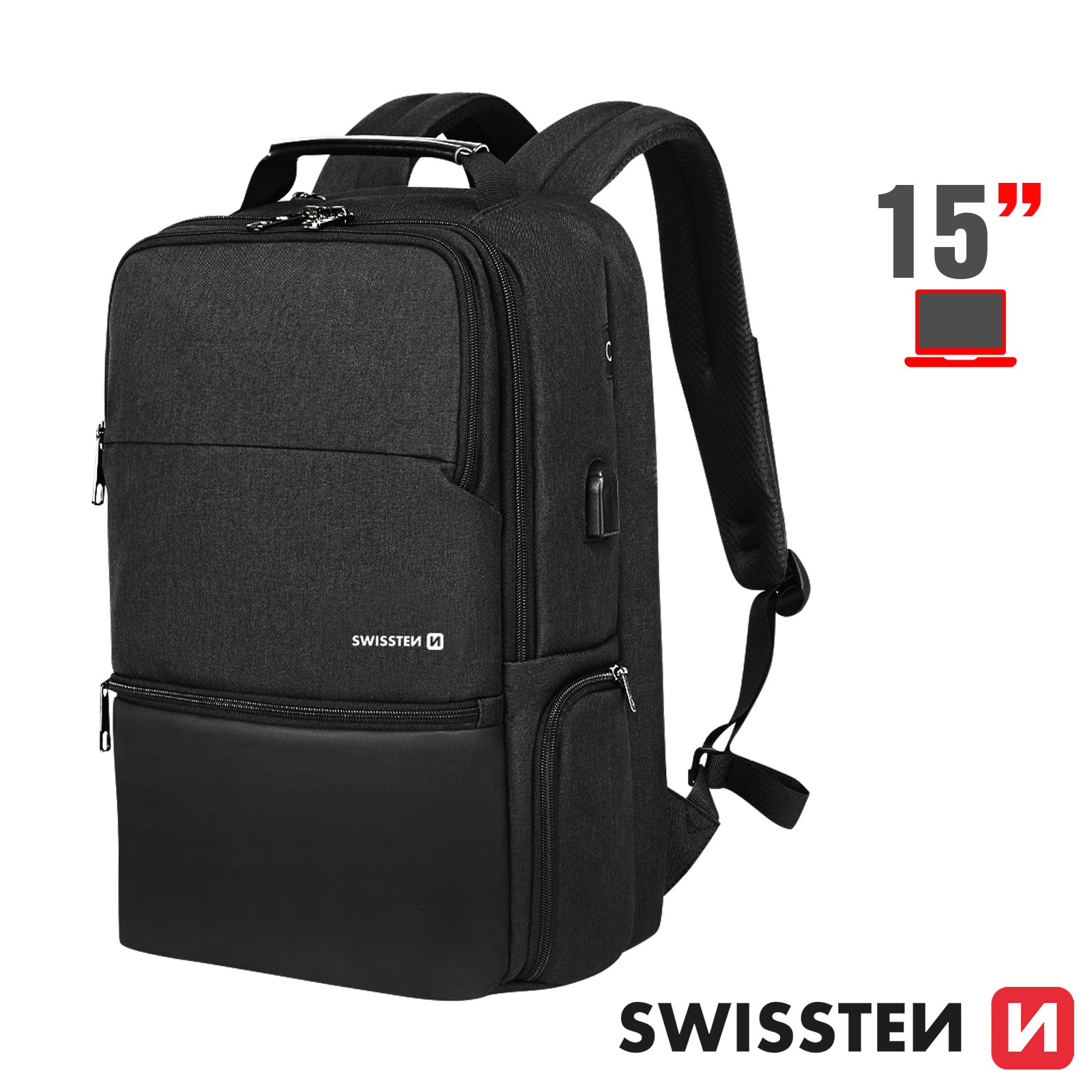 Sacoche pour PC portable - 15,6 pouces - Noir LEITZ Messenger Smart  Traveller